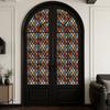 Adhesivo de Vidrio de Colores Vintage Removible Impermeable Estático Adhesivo para Ventana Hogar Oficina Habitación Iglesia Decorativo Privacidad Película para Ventana