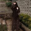 Robe Longue Abaya Maxi pour Femme à Col Rond et Manches Longues Évasées Coupe Ample Broderie Nœ Robe Longue Musulmane Modeste Décontractée