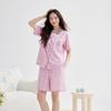Women's Autumn Sweet Bear Embroidery Tencel Cotton Pajama Set