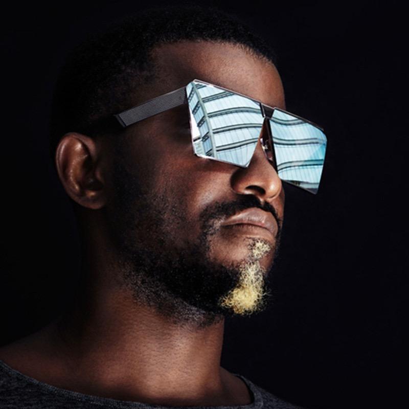 Fashion Luxury Brand Designer Oversized Square Sunglasses Women For Men Vintage Flat Top Mirror Shades Trend Punk Sun Glasses