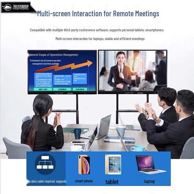 ZHOUYUEHENGSHENG 100-inch 4K Interactive Whiteboard Display (CN Version)