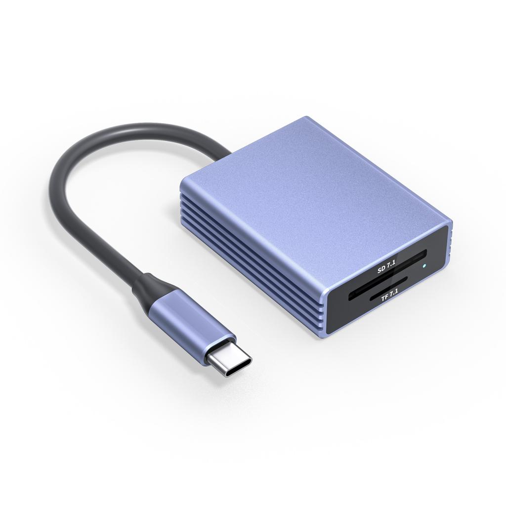 USB-C 3.0 2-in-1 ABS Card Reader, 5Gbps SD 4.0/TF Micro SD 4.0 USH II Reader Up To 312MB/s