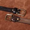3,8 CM Wysokiej Jakości Czysta Skóra Bydlęca Prawdziwa Skóra Męskie Pogrubione Mosiężna Klamra Paski Retro Dżinsy Pasek na Talii Męskie Paski dla Mężczyzn