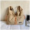 Large Capacity Tote Bag Women's Pleated Shoulder Bag Student Class Bag