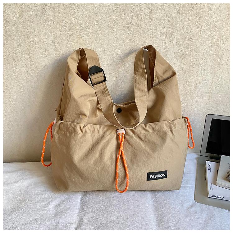 Large Capacity Tote Bag Women's Pleated Shoulder Bag Student Class Bag