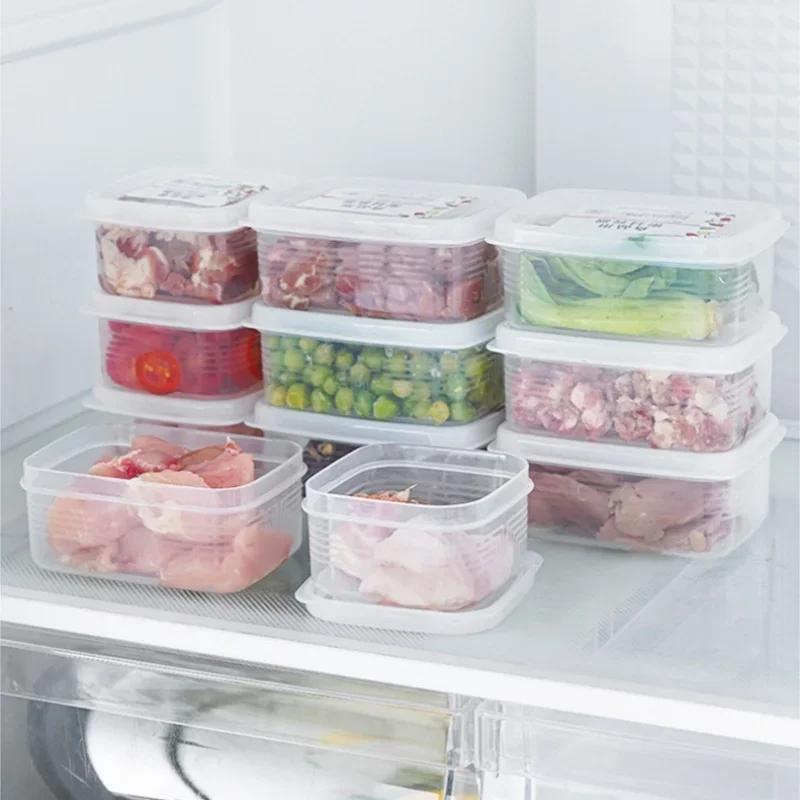 Refrigerator Food Storage Boxes - Frozen Meat Fresh-Keeping Containers Portable Fruit Sub-Packed Boxes & Practical Kitchen Tools