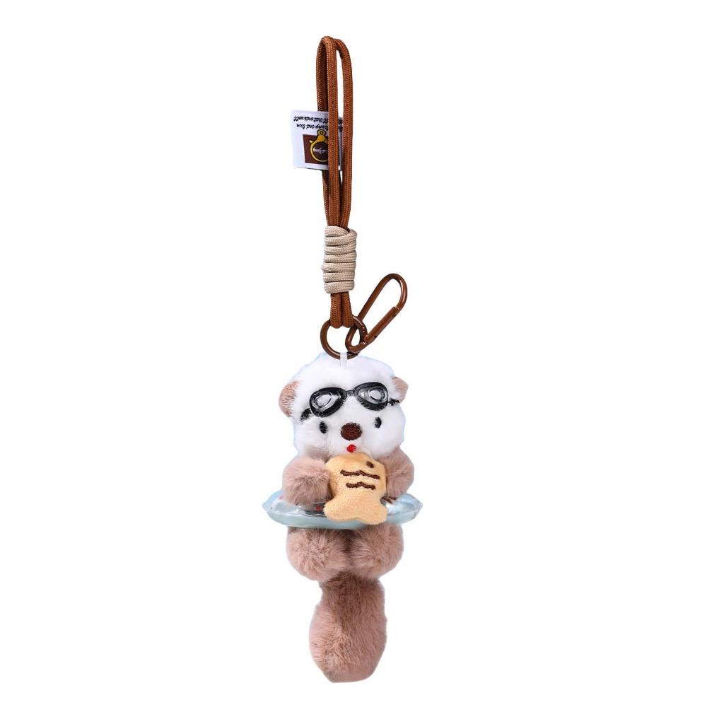Animals Doll Cartoon Pilot Otter Keychain Keys Accessories Panda Puppy Plush Doll  Students