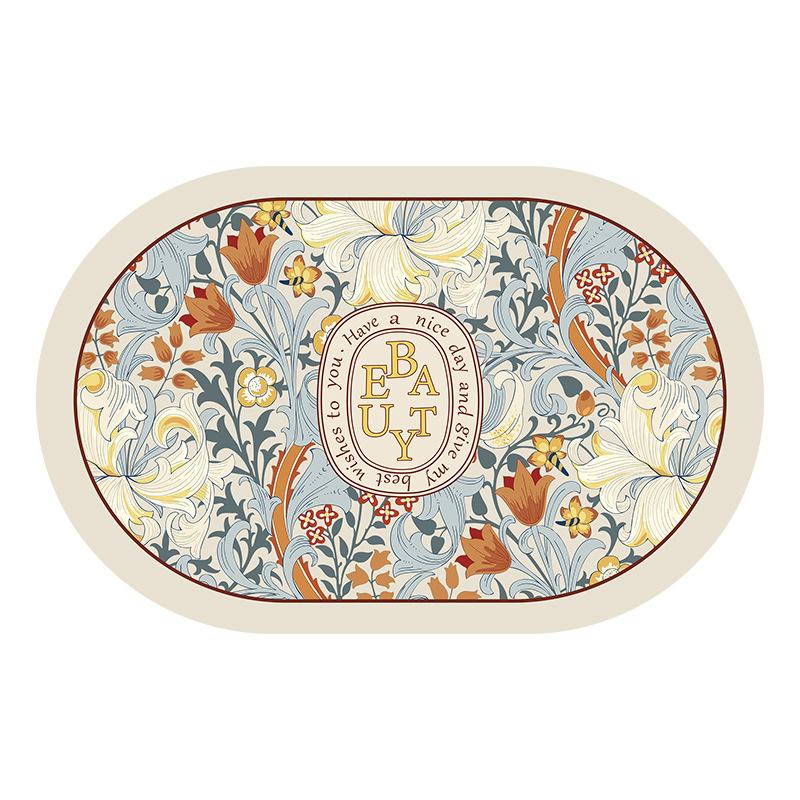 Rose Bathroom Door Non-slip Mat Diatom Mud Absorbent Soft Mat Toilet Toilet Carpet Quick-drying Mat