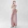 Hand Grab Flower Ice Silk Wide Leg Pants Women's Spring and Summer Thin New Casual Loose Straight Texture Yamamoto Long Pants