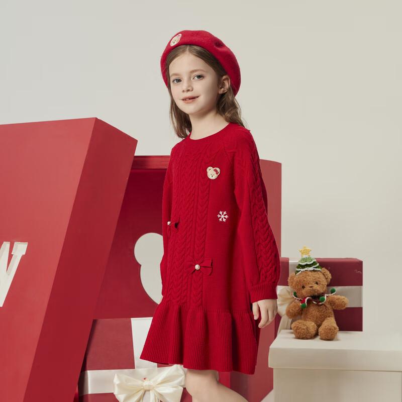 PawinPaw Girls' Cartoon Bear Knit Dress