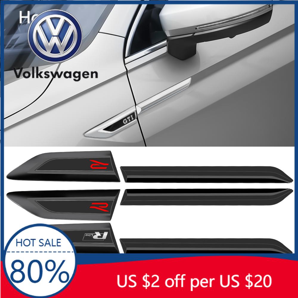Für VW Volkswagen Jetta MK5 Golf 2 Stück ABS GTI 4 Motion R RLINE Letter Auto Kotflügel Seitenflügel Emblem Abzeichen Aufkleber Für VW Volkswag