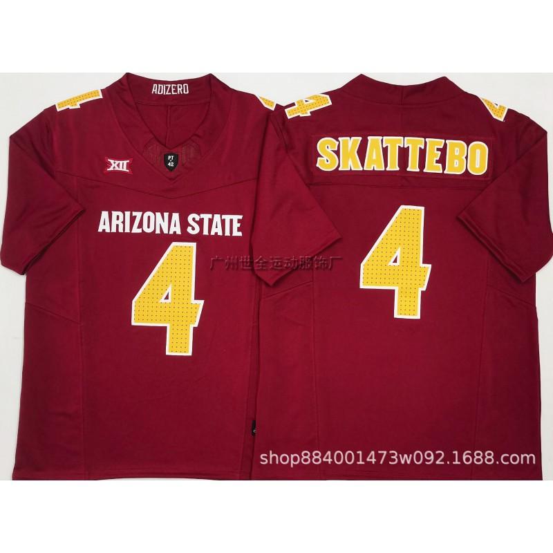 ג'רזי פוטבול קולג' לגברים NCAA Arizona State Sun Devils 4 Skattebo רקום ביצועים ביגוד ספורט
