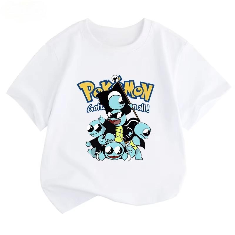 Potdemiel Summer New Squirtle Kids Cotton TShirt Comfortable and Breathable Suitable for Boys and Girls