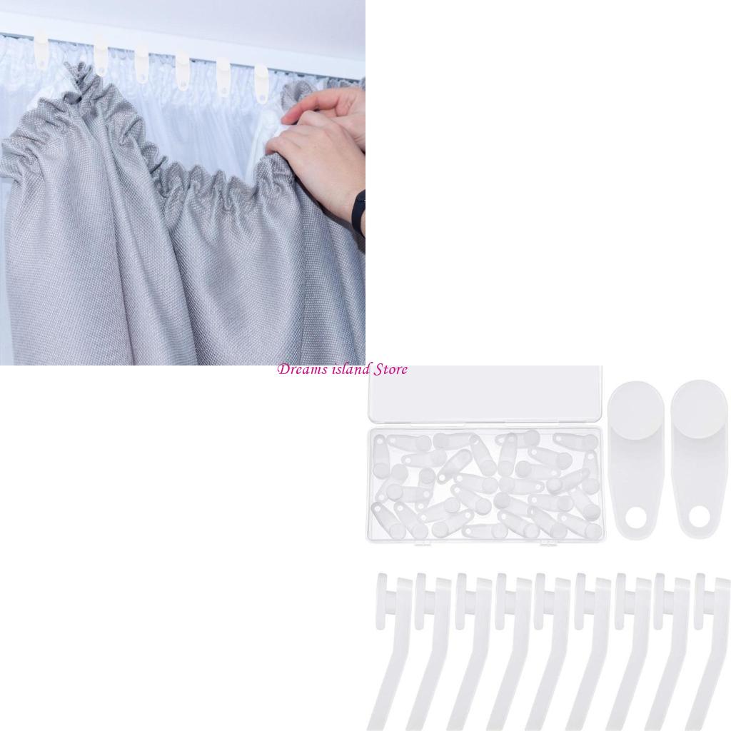 30/60Pcs Window Curtain Track Hooks Traverses Rod Plastic Gliders Home Decors HX6C