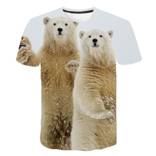 Men Fashion Short Sleeve 3d Print T Shirt Round Neck Summer Plus Size Tees
