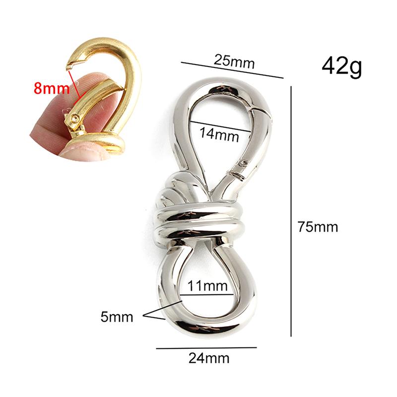 Women'S Tote Bag Metal Twist Knot Spring Ring Lobster Buckle Shoulder Bag Shoes Clothes Knot Decoration Keychain