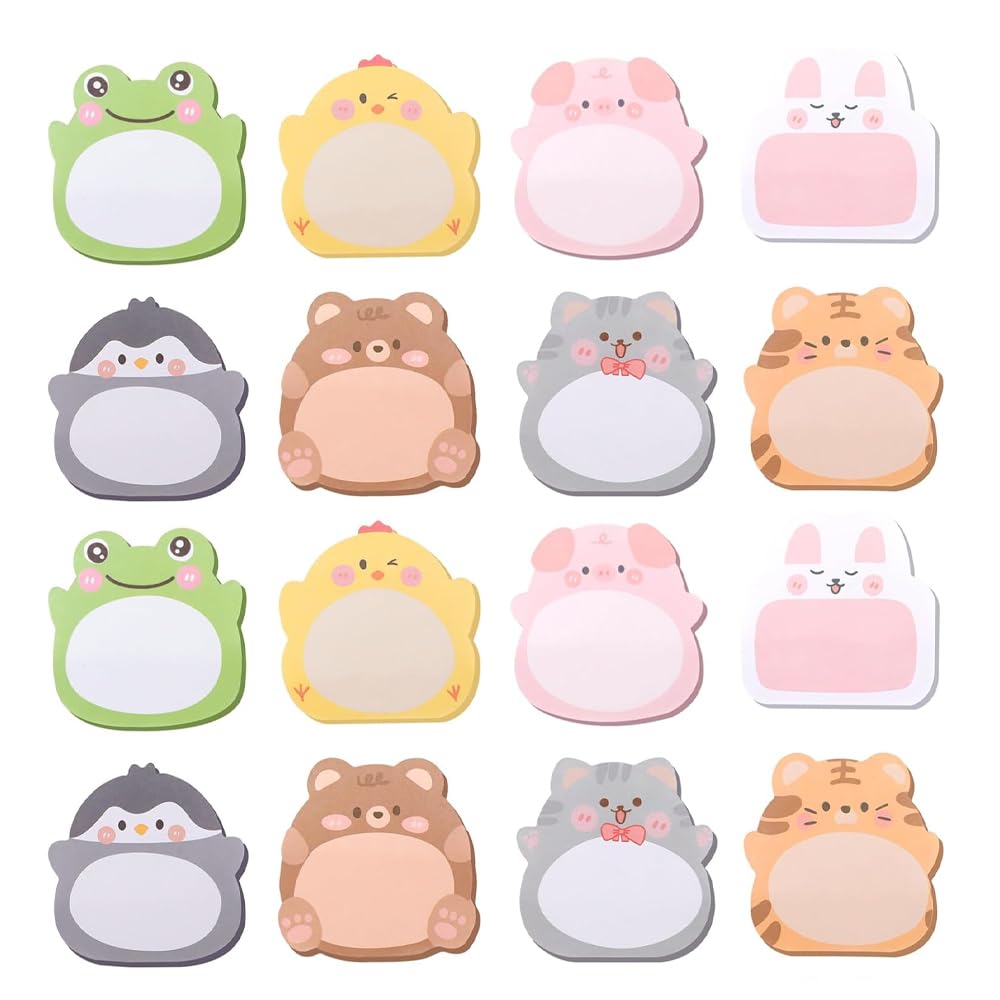 Sticky notes cute stationery information seals adhesive type 8 types 16 books 320 sheets animal shapes interesting strong adhesion note paper children