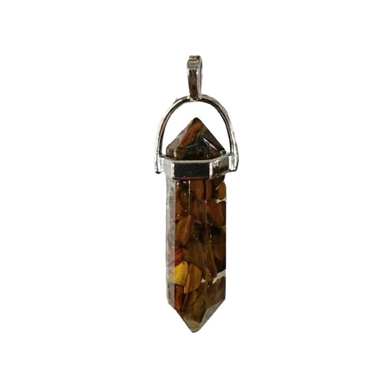 Hexagonal Stone Double-Point Pendant Sweater Chain