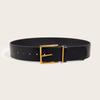 Vintage Wide Waist Belt Big Buckles Leather Strap Ladies Dress Waistbands for Jeans and Dresses