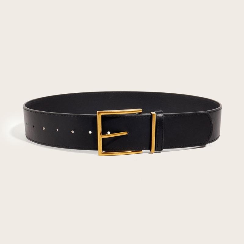 Vintage Wide Waist Belt Big Buckles Leather Strap Ladies Dress Waistbands for Jeans and Dresses