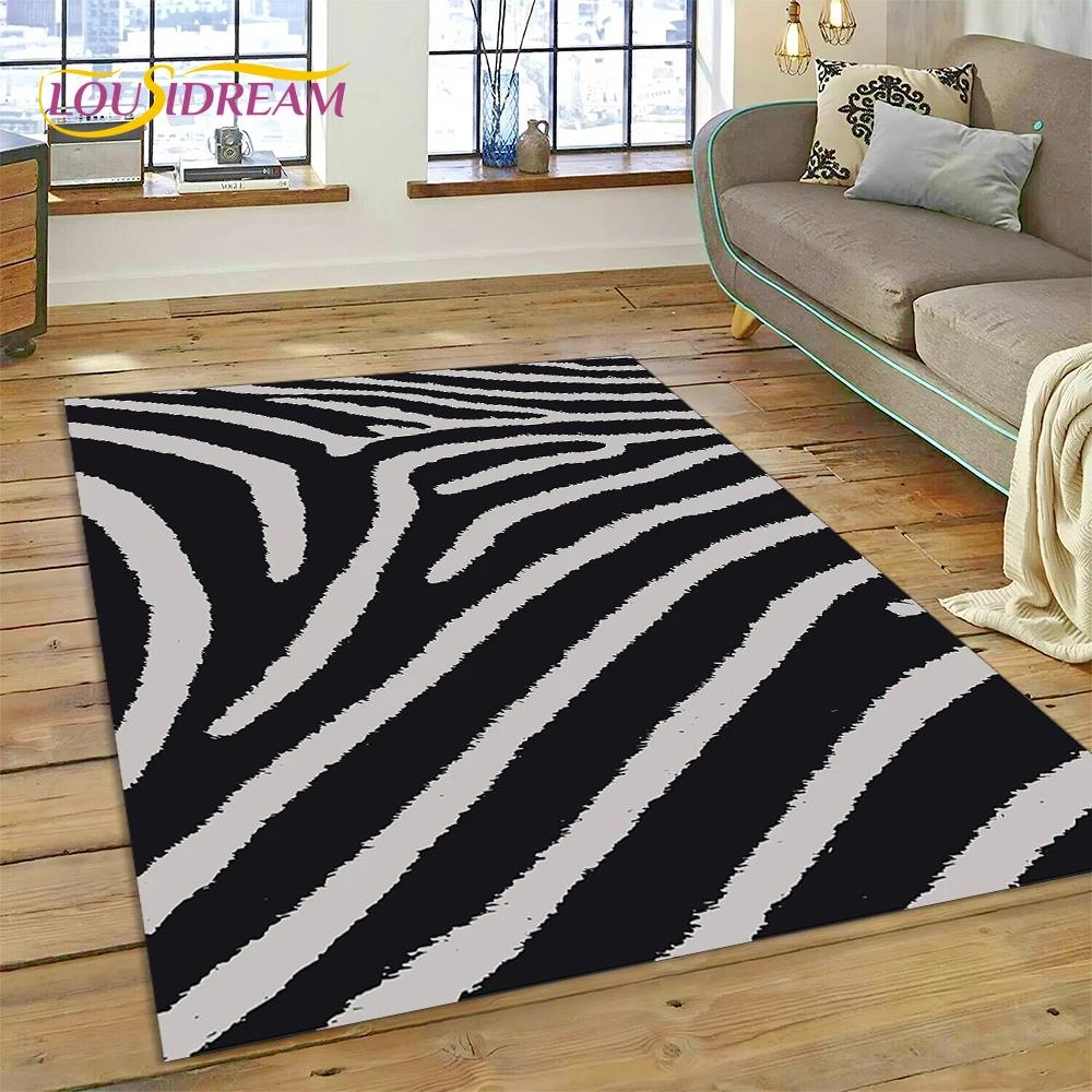 Colorful Zebra Stripe Leopard Tiger Carpet Rug for Bedroom Living Room Home Sofa Decoration,Children Game Large Decor Floor Mat