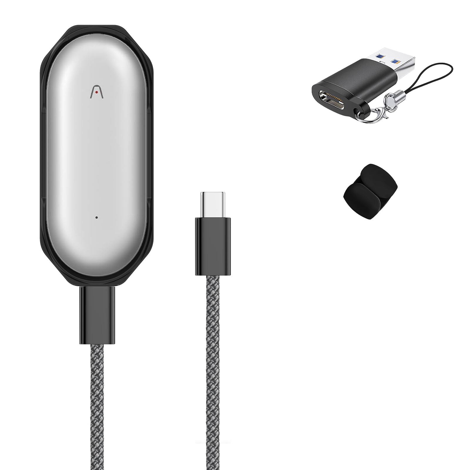 

Для PLAUD NotePin AI Голосовой рекордер и Зарядный кабель с оплеткой из нейлона и Кабель Низкий и Магнитный Зарядное устройство, 2-в-1 Кабель USB-C USB-A, чёрный