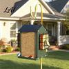 Large Capacity Bird Feeder Metal Suet Feeder Hanging with Cage Easy to Clean House Shaped Wild for Outdoors Garden Yard Decor Outside
