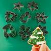 5Pcs Christmas Cookie Cutter Set Stainless Steel Christmas Themed Shape Cookie Mold Biscuit Cutters Xmas DIY Baking Cookie Tool