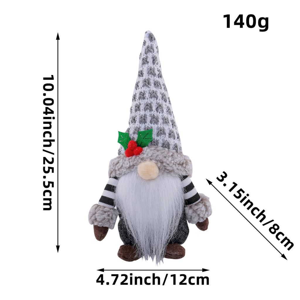 Creative Knitted Faceless Old Man Doll Ornament, Cute Plush Rudolph Dwarf Doll Ornament