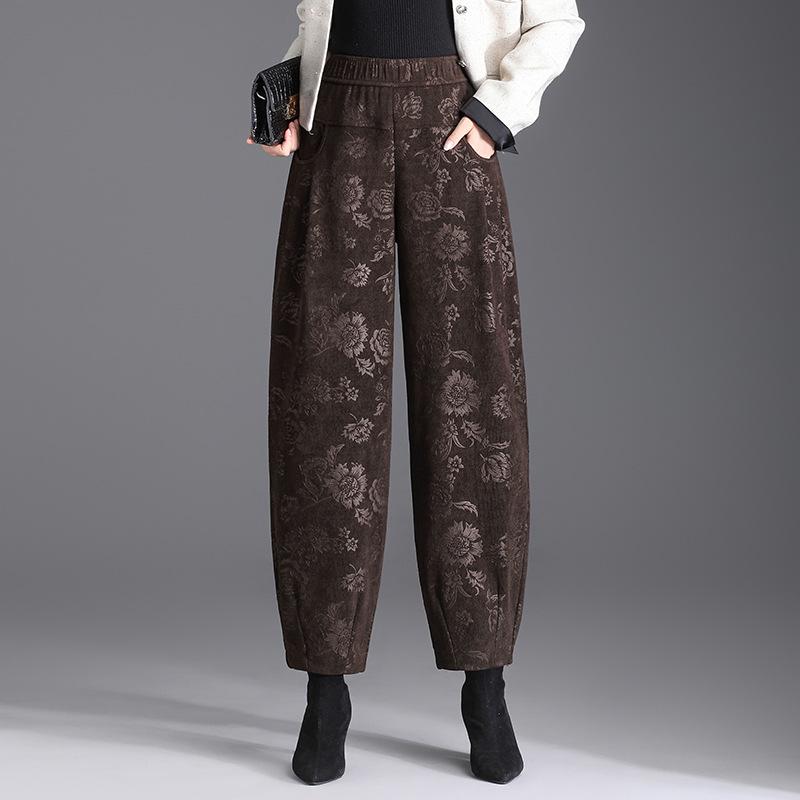 

Women s Winter Elastic Waist Casual Velvet Harem Pants 3XL