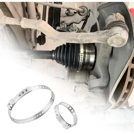 10PCS CV Boot Clamp Kit Include 5PCS Small and 5PCS Large Hose Clamps,Adjustable Hose Clamps Stainless Steel,Universal Pipe Clamps for Fasten