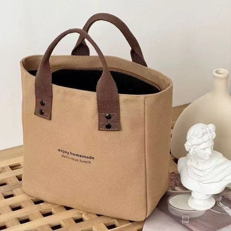 Canvas Farbe Handtasche Japanische Arbeiter Brotdosen Tasche Kontrastfarbe Umhängetasche