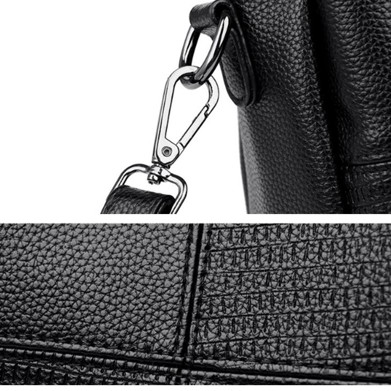 Retro Stitching Soft Leather Shoulder Bag for Women Simple Solid Color Crossbody Bag CLE