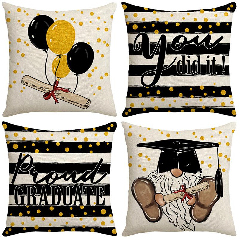 New Graduation Season Simple Printed Pillow Living Room Bedroom Home Sofa Bedside Pillow Cover Cushion Cover
