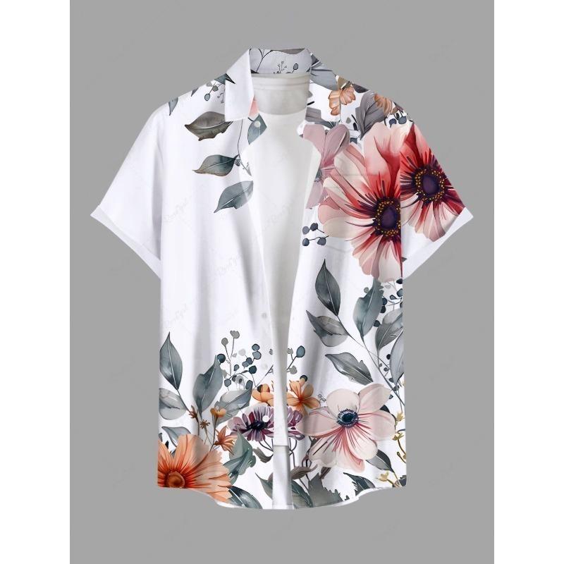 Fashion Men s Hawaiian Shirts 3D Printed Short Down Lapel Shirts Tops Casual Shirt For Men S
