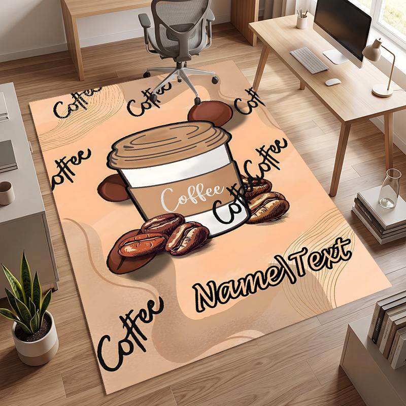 Cozy Coffee (14) Personalized Name Office Carpet Stylish Decor for Living Room Bedroom Kitchen