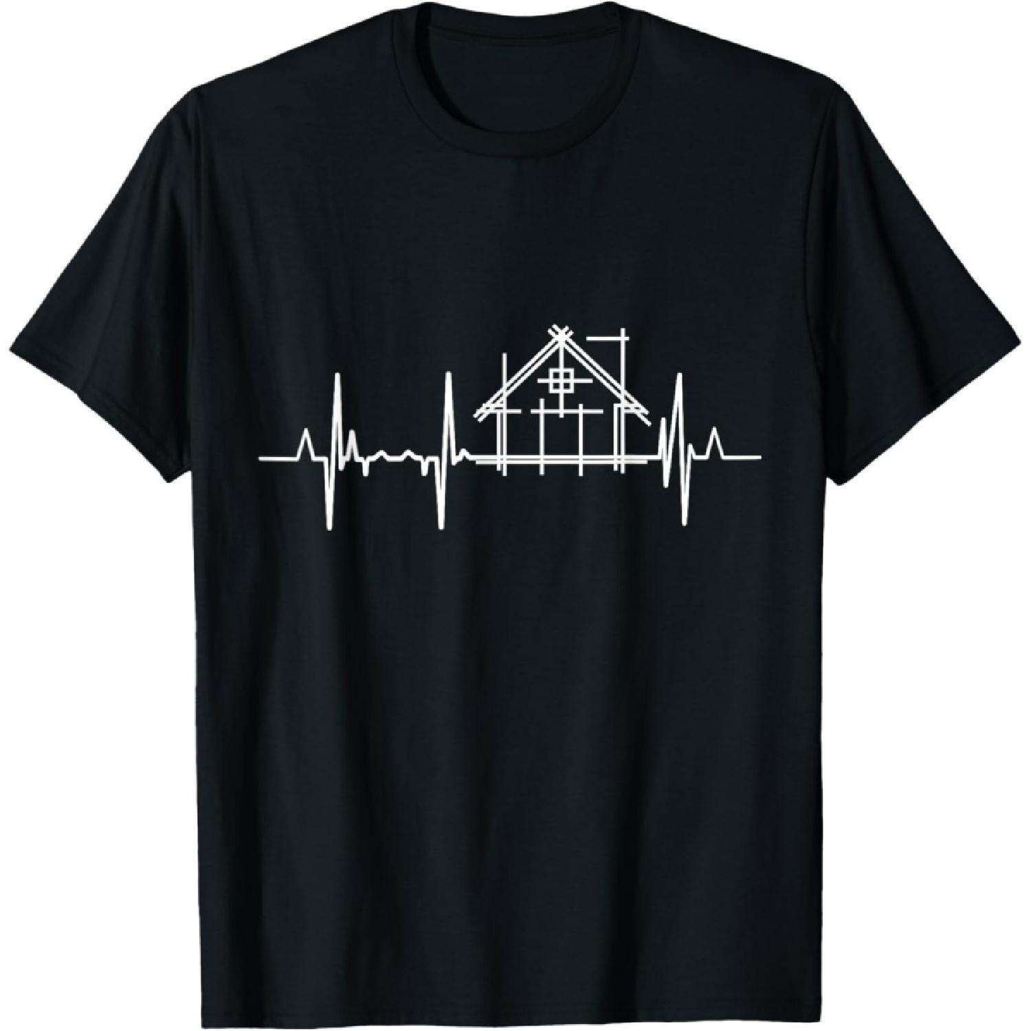 Architect Heartbeat Pulse Line Architecture T-Shirt S чёрный