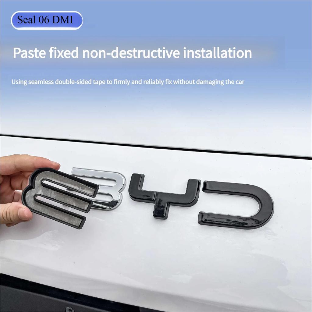 Do BYD Seal 06 DMI Seal 06 EV Modyfikacja Przedniego Godła Samochodu Czarny Wojownik Naklejki na Emblemat Samochodu Stylizacje Logo z Włókna Węglowego