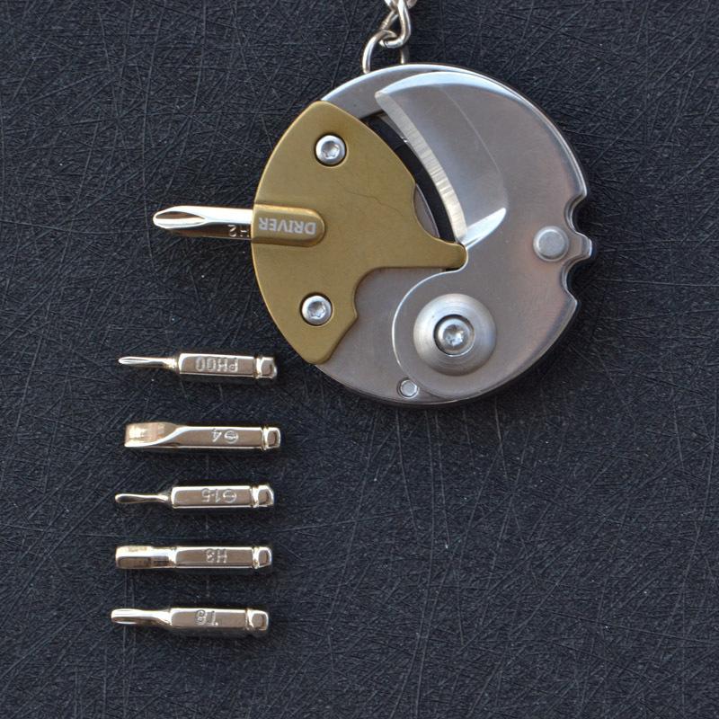 

Multifunctional Keychain Screwdriver Hexagon Coin Outdoor EDC Tool Hexagon Folding Coin Knife Pocket Fold Mini coltello Gear Pee золотой