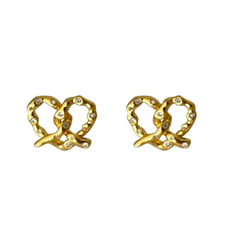 Alkaline Knot Love Earrings Female Senior Sense of Light Luxury Retro Earrings Niche Design Pure Temperament Earrings Personality Elegant Accessories