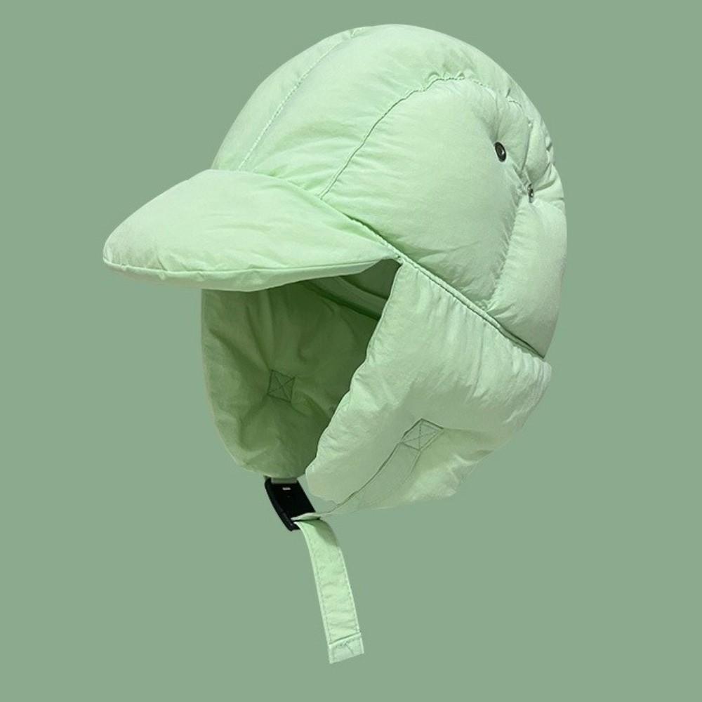 Solid Color Trapper Hat Winter Down Flying Hat Soft Ushanka Hat  Hiking