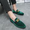 Large Size Men's British Pointed Leather Shoes Suede Sleeve Lazy Loafers Nightclub Hairstylist Youth Tide Shoes