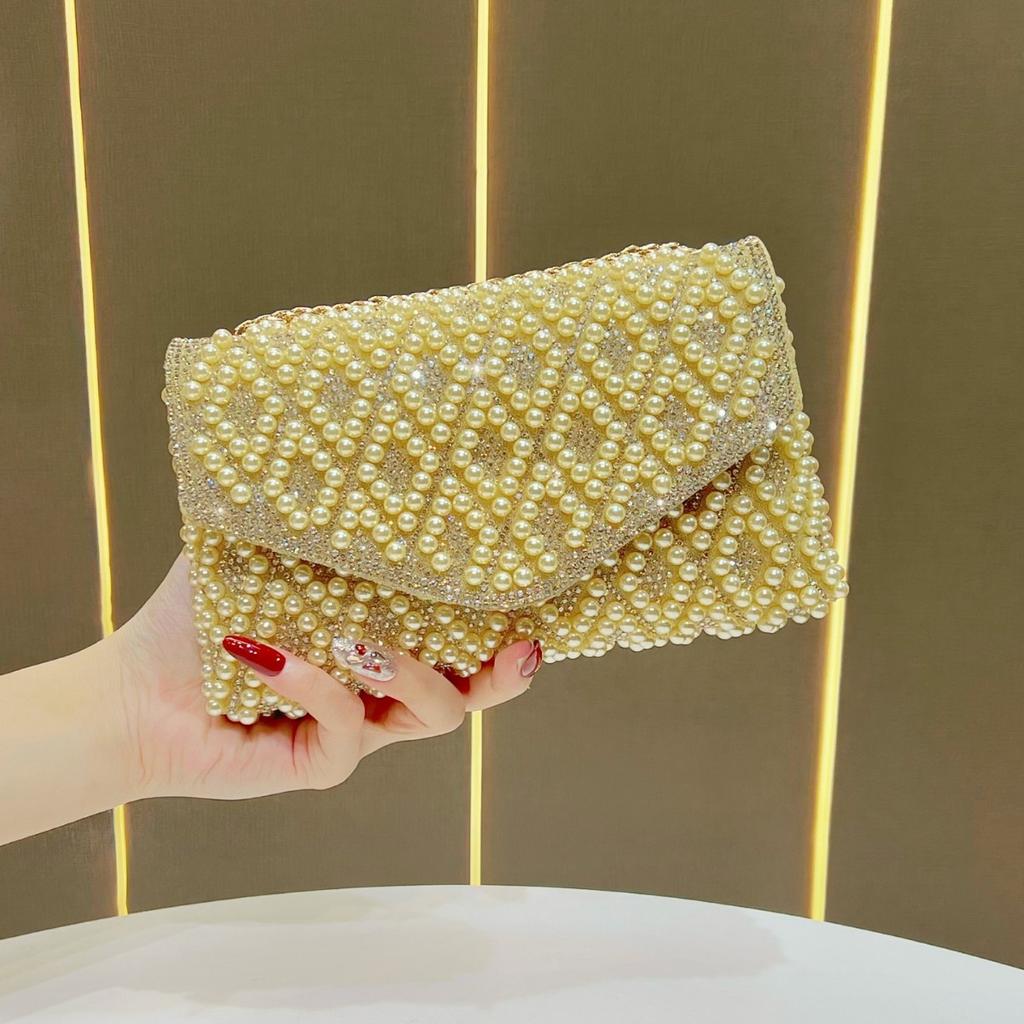 Pearl Underarm Bag - Banquet Water Droplet Chain Shoulder Bag - Evening Bag - Handbag