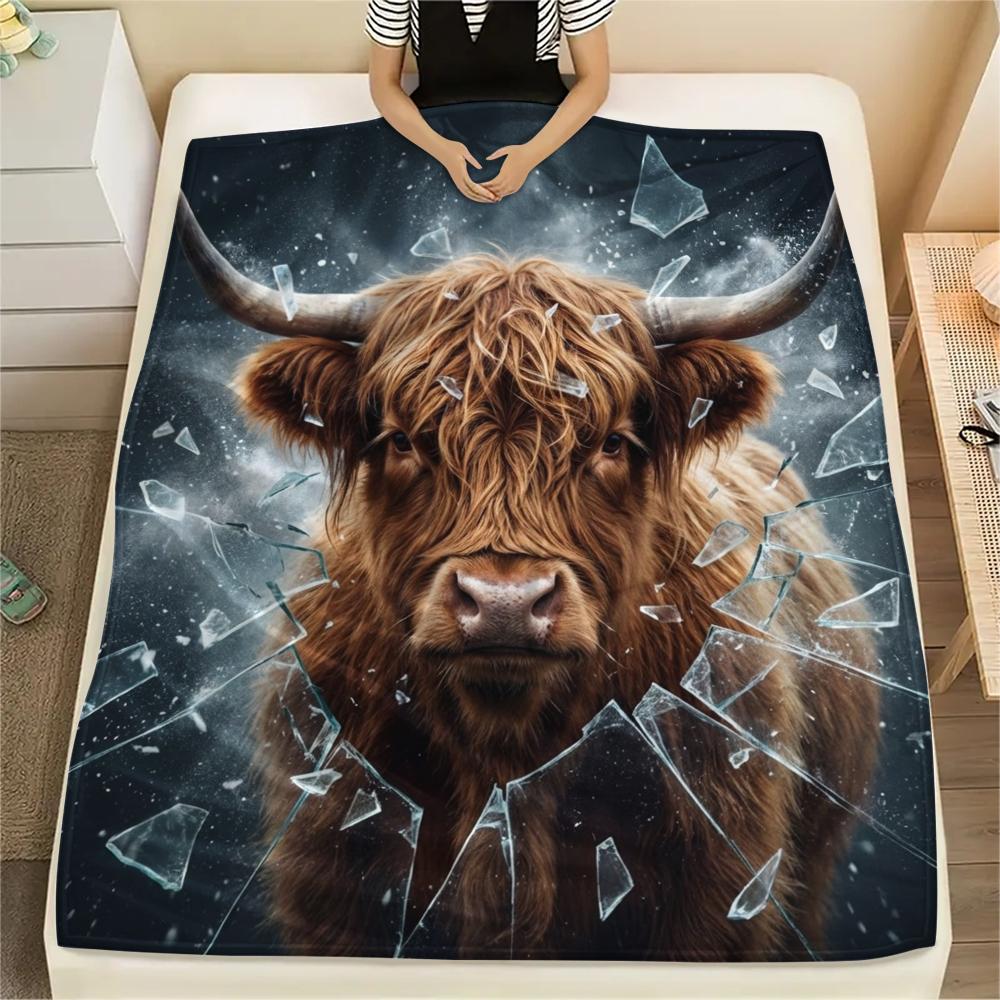 

1PC Animal Photos Print Flannel Blanket, High quality All Seasons, Home Decor, Warmth and Comfort, Perfect for Christmas Gifts 80cm x 120cm