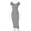 2026 Summer Trendy Women's One-Shoulder Ribbed Long Slim Fit Dress - European & American Style