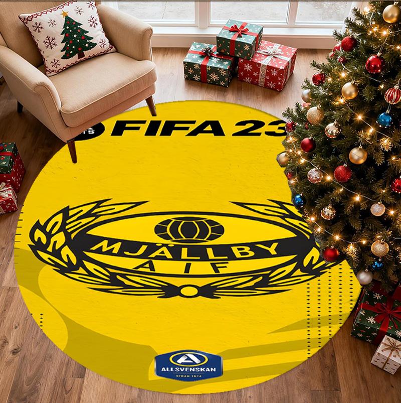 Mjallby AIF Pattern Round Rug, Indoor/Outdoor Mat, for Picnic, Gameroom, Bedroom, Office, Living Room, Home Decor Carpet, Birthday Gift