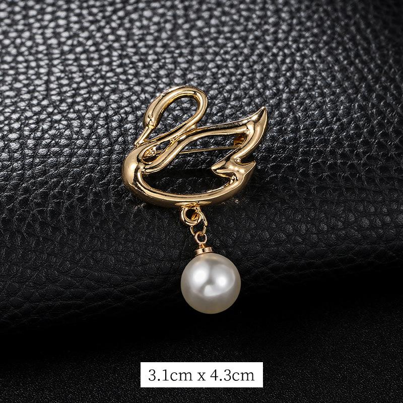 

Anti-light brooch buckle Swan brooch brooch buckle Accessories Women s fixed clothes buttons Invisible seam-free pearl pins