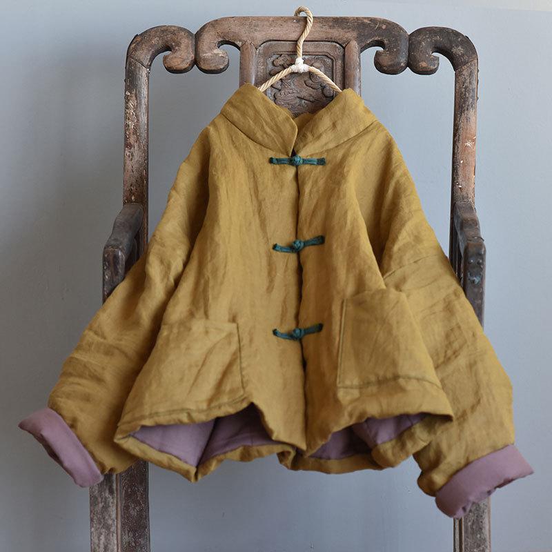 Johnature Patchwork-Parka, Vintage-Mantel, Freizeittaschen, prägnante Damenmäntel