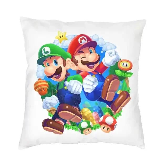 Mario Soundate Double-sided Printed Cushion, Living Room Cartoon Printed Cushion Cover