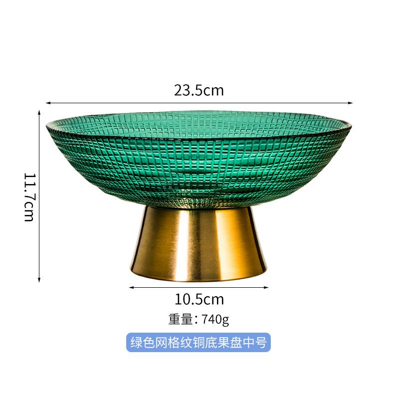 High Foot Glass Fruit Plate Candy Plate Refreshment Plates Snack Trays Dried Fruit Plates Dessert Bowl Salad Bowl Dim Sum Dish